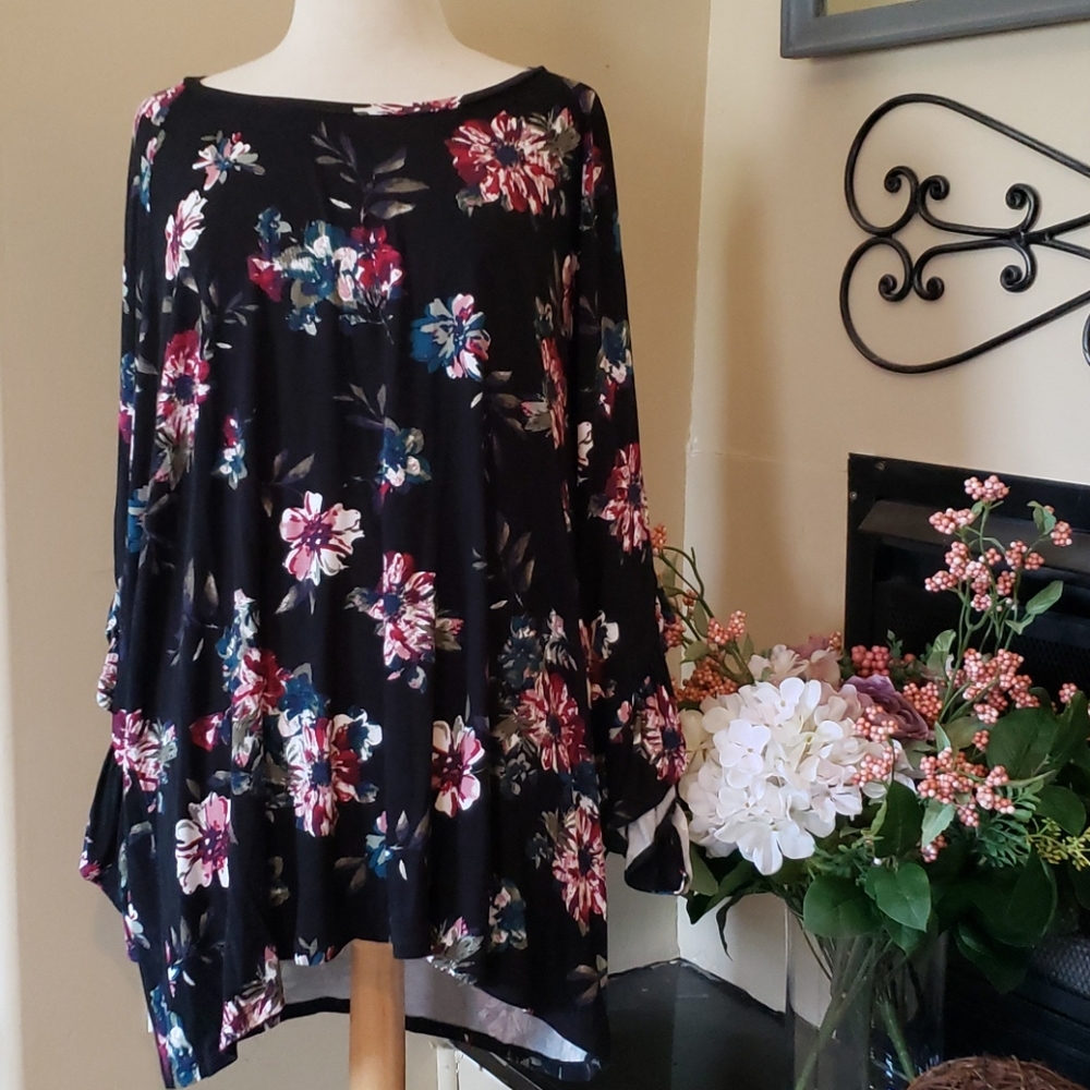 Womens Plus 3x Floral Tunic